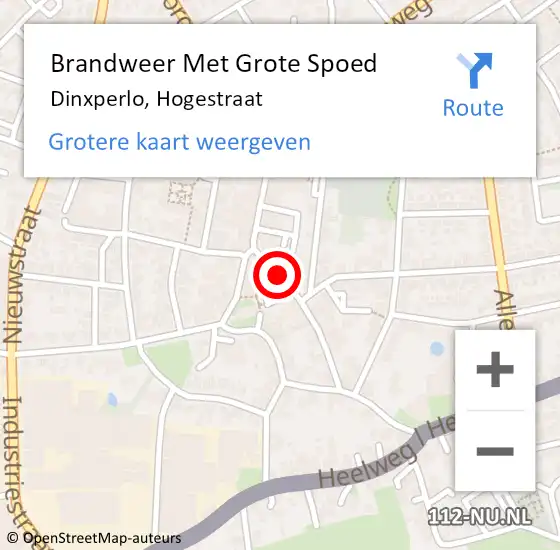 Locatie op kaart van de 112 melding: Brandweer Met Grote Spoed Naar Dinxperlo, Hogestraat op 26 januari 2017 17:38