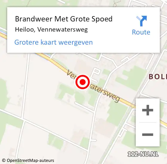 Locatie op kaart van de 112 melding: Brandweer Met Grote Spoed Naar Heiloo, Vennewatersweg op 26 januari 2017 18:20