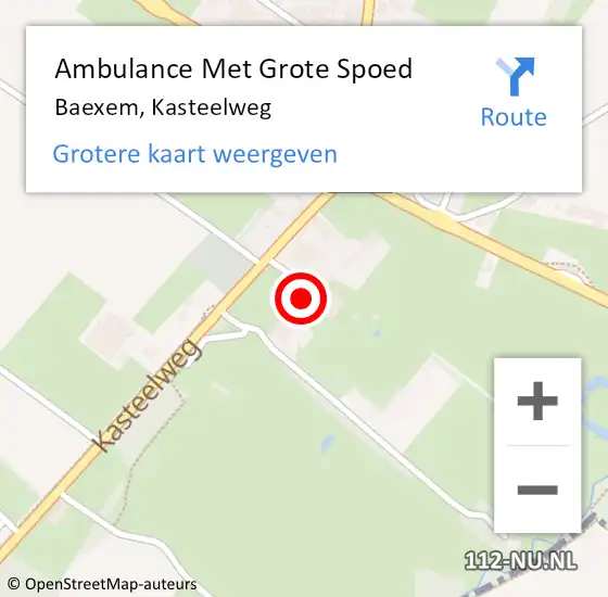 Locatie op kaart van de 112 melding: Ambulance Met Grote Spoed Naar Baexem, Kasteelweg op 26 januari 2017 20:02