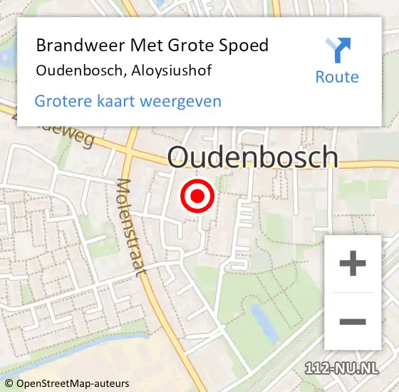 Locatie op kaart van de 112 melding: Brandweer Met Grote Spoed Naar Oudenbosch, Aloysiushof op 26 januari 2017 20:28