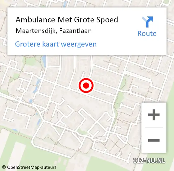 Locatie op kaart van de 112 melding: Ambulance Met Grote Spoed Naar Maartensdijk, Fazantlaan op 26 januari 2017 21:57