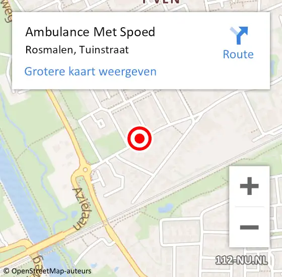 Locatie op kaart van de 112 melding: Ambulance Met Spoed Naar Rosmalen, Tuinstraat op 26 januari 2017 22:32