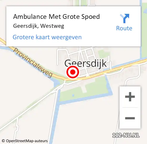 Locatie op kaart van de 112 melding: Ambulance Met Grote Spoed Naar Geersdijk, Westweg op 26 januari 2017 22:52