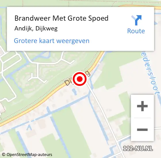 Locatie op kaart van de 112 melding: Brandweer Met Grote Spoed Naar Andijk, Dijkweg op 26 januari 2017 23:10