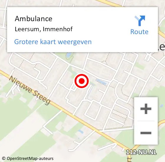 Locatie op kaart van de 112 melding: Ambulance Leersum, Immenhof op 26 januari 2017 23:25