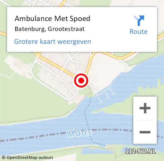 Locatie op kaart van de 112 melding: Ambulance Met Spoed Naar Batenburg, Grootestraat op 27 januari 2017 01:40