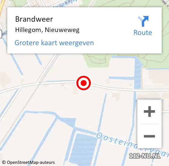 Locatie op kaart van de 112 melding: Brandweer Hillegom, Nieuweweg op 27 januari 2017 03:24