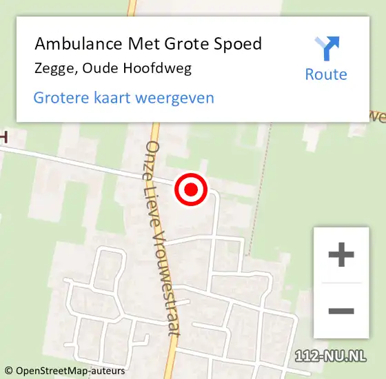 Locatie op kaart van de 112 melding: Ambulance Met Grote Spoed Naar Zegge, Oude Hoofdweg op 27 januari 2017 03:48