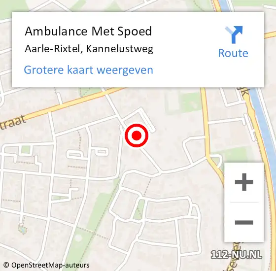 Locatie op kaart van de 112 melding: Ambulance Met Spoed Naar Aarle-Rixtel, Kannelustweg op 27 januari 2017 07:38