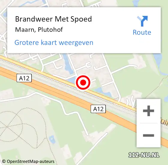 Locatie op kaart van de 112 melding: Brandweer Met Spoed Naar Maarn, Plutohof op 27 januari 2017 07:49