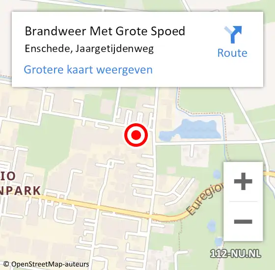 Locatie op kaart van de 112 melding: Brandweer Met Grote Spoed Naar Enschede, Jaargetijdenweg op 27 januari 2017 08:11