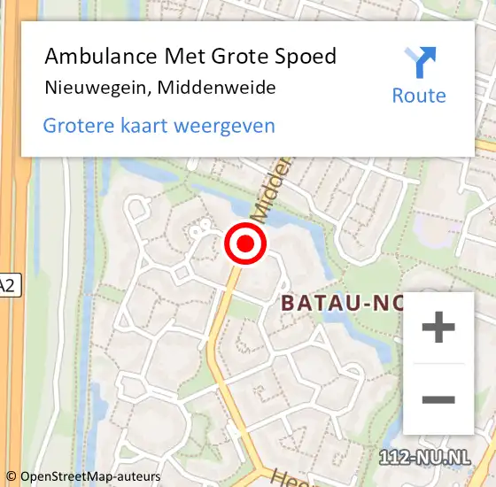 Locatie op kaart van de 112 melding: Ambulance Met Grote Spoed Naar Nieuwegein, Middenweide op 27 januari 2017 08:36