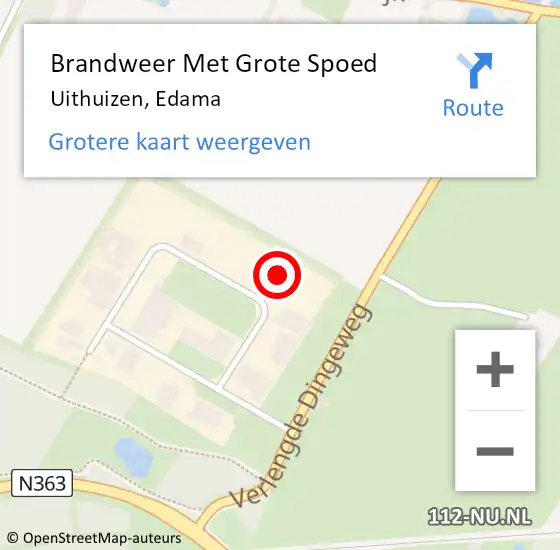 Locatie op kaart van de 112 melding: Brandweer Met Grote Spoed Naar Uithuizen, Edama op 27 januari 2017 09:00