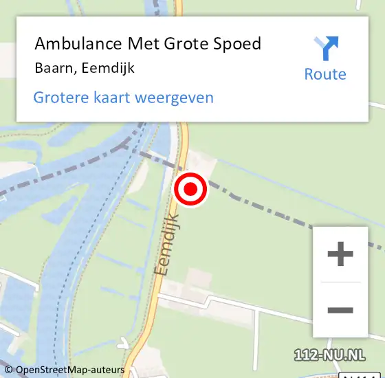 Locatie op kaart van de 112 melding: Ambulance Met Grote Spoed Naar Baarn, Eemdijk op 27 januari 2017 09:03