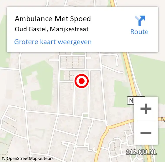 Locatie op kaart van de 112 melding: Ambulance Met Spoed Naar Oud Gastel, Marijkestraat op 27 januari 2017 09:12