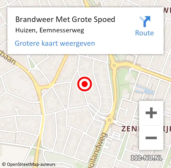 Locatie op kaart van de 112 melding: Brandweer Met Grote Spoed Naar Huizen, Eemnesserweg op 27 januari 2017 10:18