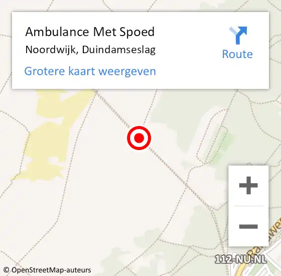 Locatie op kaart van de 112 melding: Ambulance Met Spoed Naar Noordwijk, Duindamseslag op 27 januari 2017 10:59