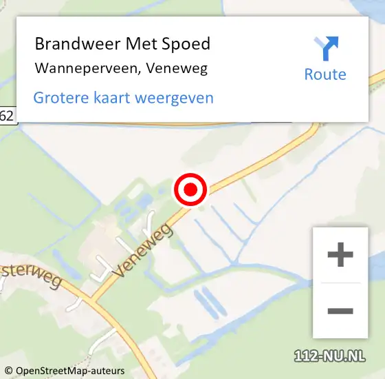 Locatie op kaart van de 112 melding: Brandweer Met Spoed Naar Wanneperveen, Veneweg op 27 januari 2017 13:02