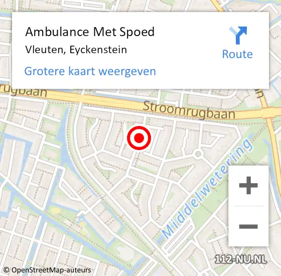 Locatie op kaart van de 112 melding: Ambulance Met Spoed Naar Vleuten, Eyckenstein op 27 januari 2017 13:41