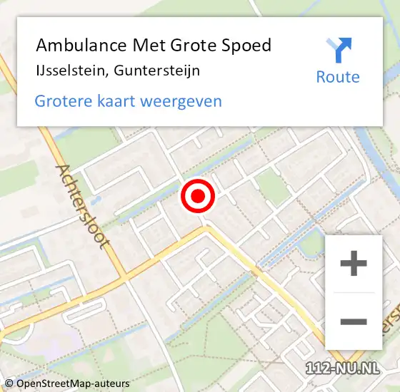 Locatie op kaart van de 112 melding: Ambulance Met Grote Spoed Naar IJsselstein, Guntersteijn op 27 januari 2017 13:47