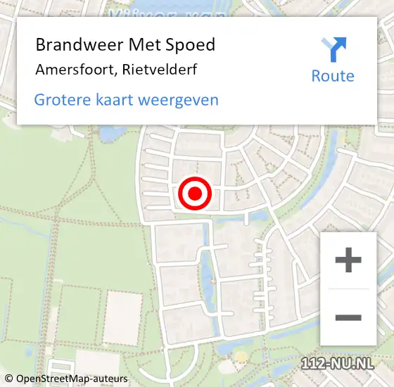 Locatie op kaart van de 112 melding: Brandweer Met Spoed Naar Amersfoort, Rietvelderf op 27 januari 2017 13:47