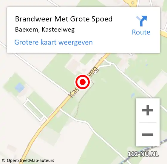 Locatie op kaart van de 112 melding: Brandweer Met Grote Spoed Naar Baexem, Kasteelweg op 27 januari 2017 14:05