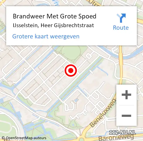 Locatie op kaart van de 112 melding: Brandweer Met Grote Spoed Naar IJsselstein, Heer Gijsbrechtstraat op 27 januari 2017 15:41