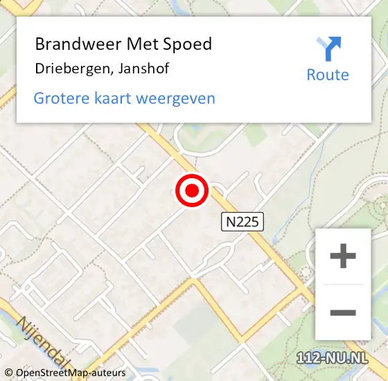 Locatie op kaart van de 112 melding: Brandweer Met Spoed Naar Driebergen, Janshof op 27 januari 2017 16:23