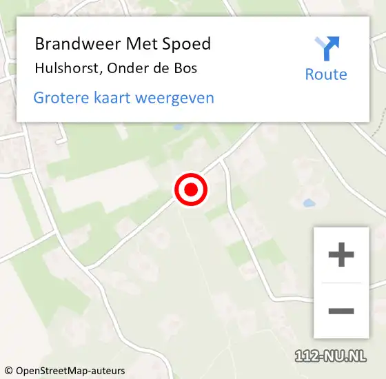 Locatie op kaart van de 112 melding: Brandweer Met Spoed Naar Hulshorst, Onder de Bos op 27 januari 2017 16:50