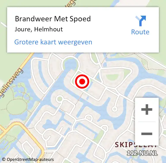 Locatie op kaart van de 112 melding: Brandweer Met Spoed Naar Joure, Helmhout op 27 januari 2017 16:55