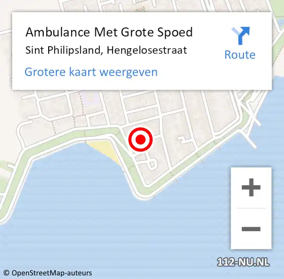 Locatie op kaart van de 112 melding: Ambulance Met Grote Spoed Naar Sint Philipsland, Hengelosestraat op 27 januari 2017 18:36