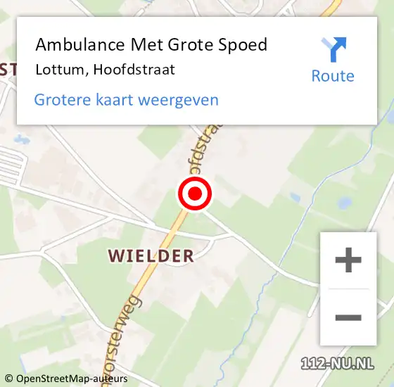 Locatie op kaart van de 112 melding: Ambulance Met Grote Spoed Naar Lottum, Hoofdstraat op 27 januari 2017 18:43