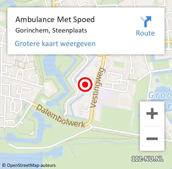 Locatie op kaart van de 112 melding: Ambulance Met Spoed Naar Gorinchem, Steenplaats op 27 januari 2017 19:13