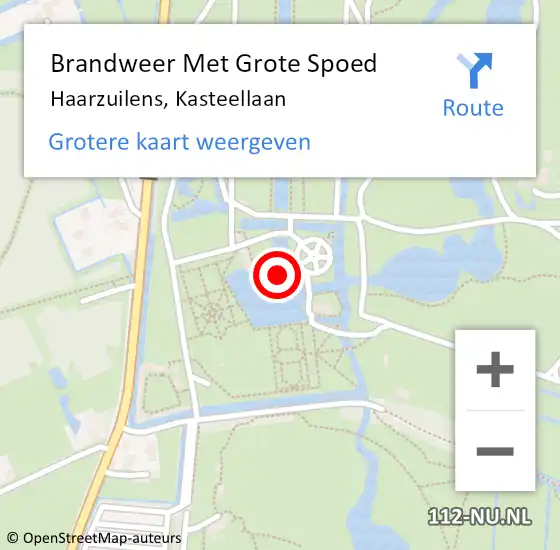 Locatie op kaart van de 112 melding: Brandweer Met Grote Spoed Naar Haarzuilens, Kasteellaan op 27 januari 2017 21:24