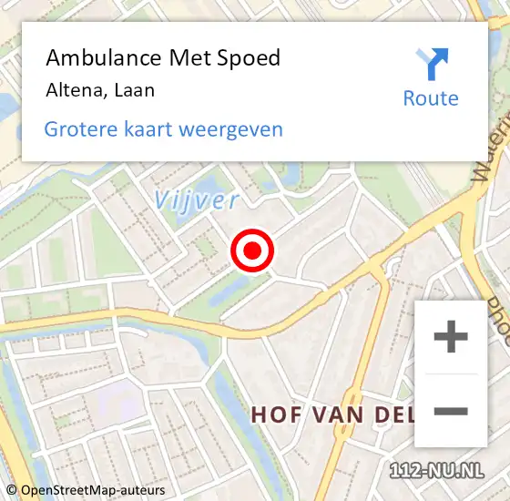 Locatie op kaart van de 112 melding: Ambulance Met Spoed Naar Altena, Laan op 27 januari 2017 22:07