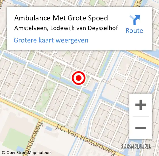 Locatie op kaart van de 112 melding: Ambulance Met Grote Spoed Naar Amstelveen, Lodewijk van Deysselhof op 27 januari 2017 22:07