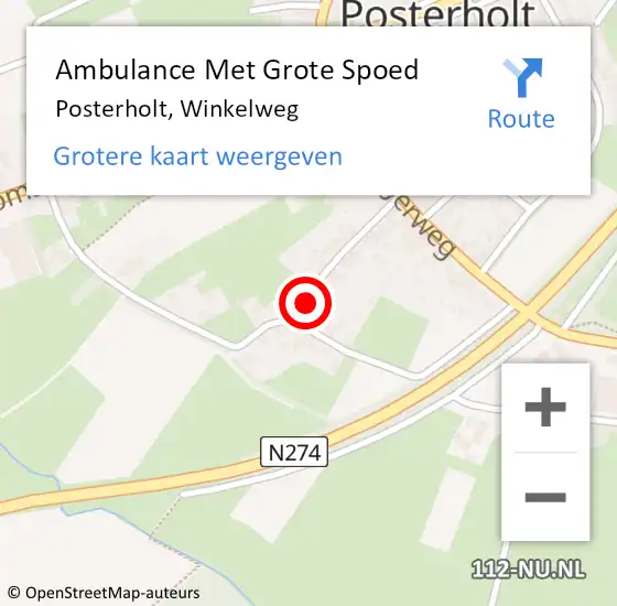 Locatie op kaart van de 112 melding: Ambulance Met Grote Spoed Naar Posterholt, Winkelweg op 27 januari 2017 23:40