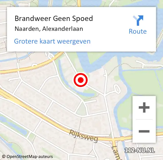 Locatie op kaart van de 112 melding: Brandweer Geen Spoed Naar Naarden, Alexanderlaan op 9 januari 2014 09:53