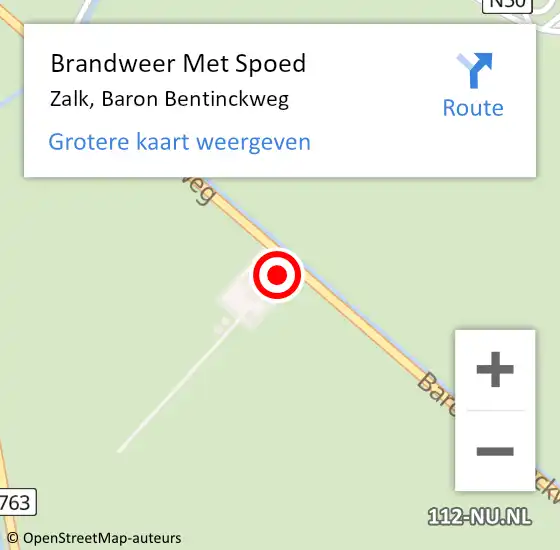 Locatie op kaart van de 112 melding: Brandweer Met Spoed Naar Zalk, Baron Bentinckweg op 28 januari 2017 02:16