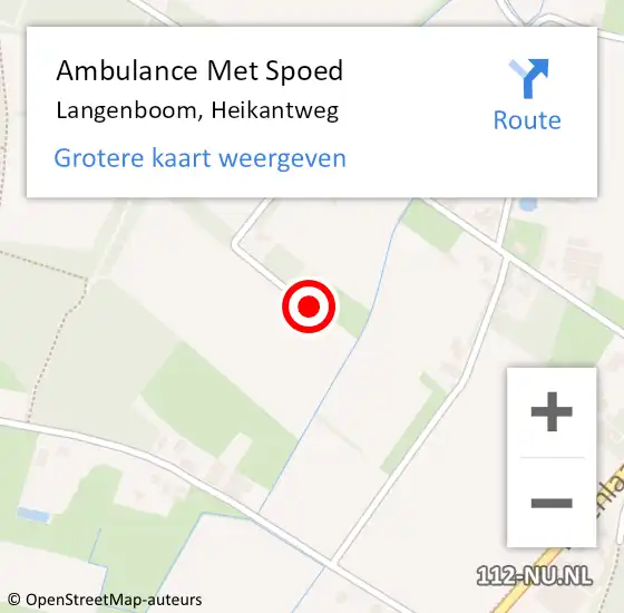 Locatie op kaart van de 112 melding: Ambulance Met Spoed Naar Langenboom, Heikantweg op 28 januari 2017 02:55