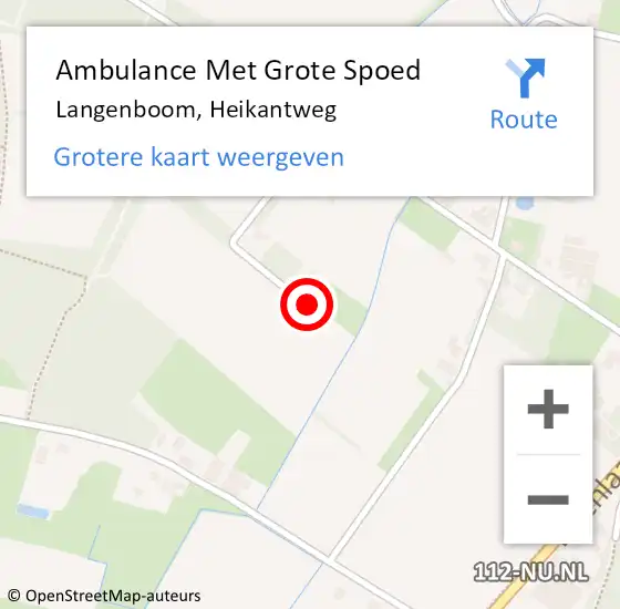 Locatie op kaart van de 112 melding: Ambulance Met Grote Spoed Naar Langenboom, Heikantweg op 28 januari 2017 02:58