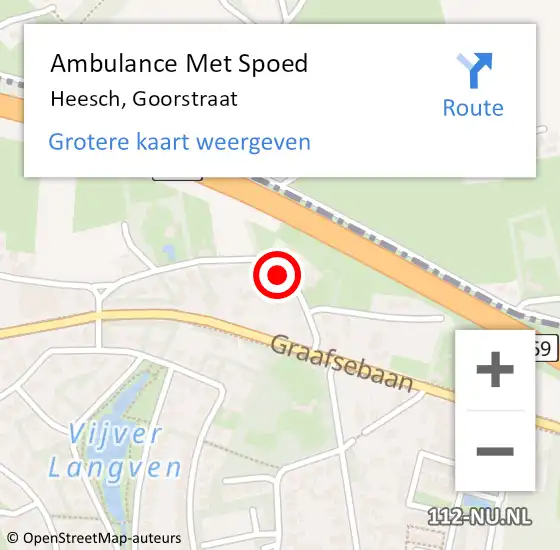 Locatie op kaart van de 112 melding: Ambulance Met Spoed Naar Heesch, Goorstraat op 28 januari 2017 05:03