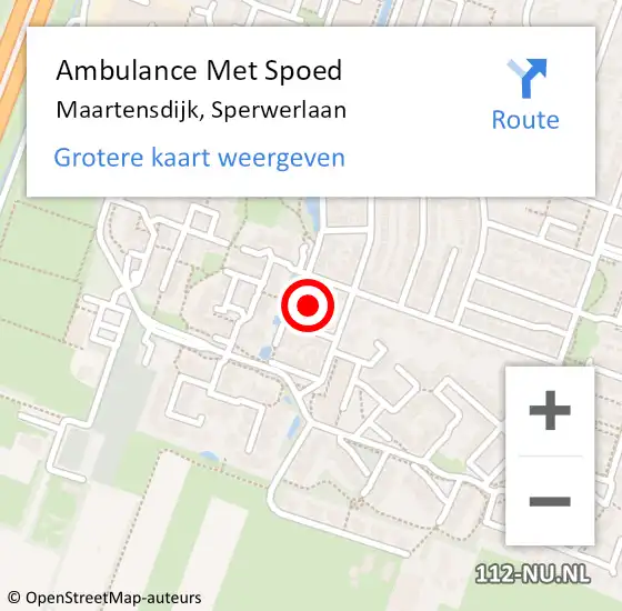 Locatie op kaart van de 112 melding: Ambulance Met Spoed Naar Maartensdijk, Sperwerlaan op 28 januari 2017 06:15