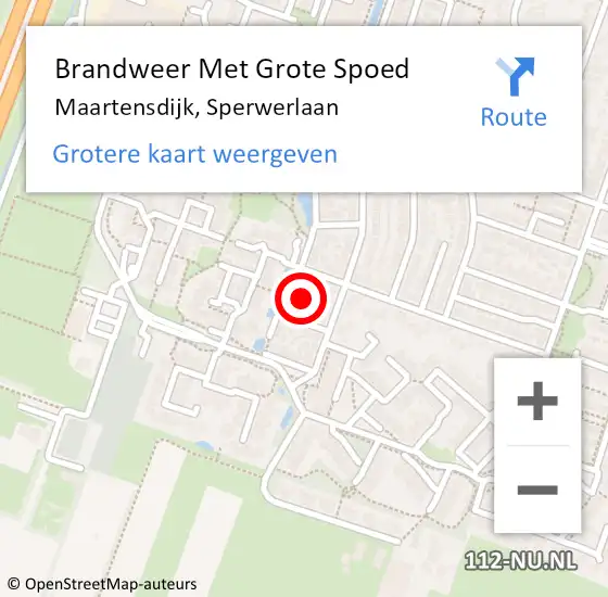 Locatie op kaart van de 112 melding: Brandweer Met Grote Spoed Naar Maartensdijk, Sperwerlaan op 28 januari 2017 06:53