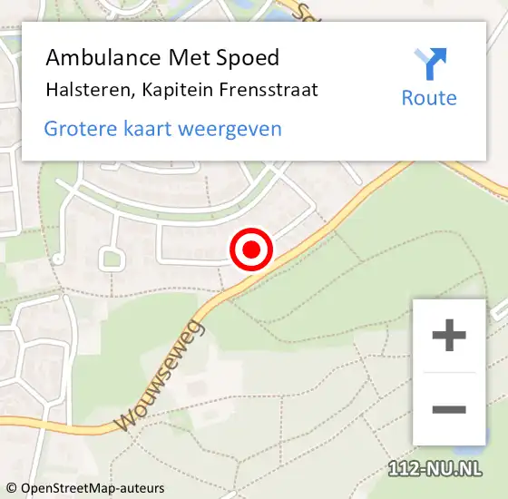 Locatie op kaart van de 112 melding: Ambulance Met Spoed Naar Halsteren, Kapitein Frensstraat op 28 januari 2017 08:03