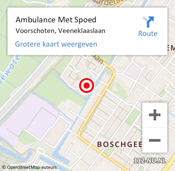 Locatie op kaart van de 112 melding: Ambulance Met Spoed Naar Voorschoten, Veeneklaaslaan op 28 januari 2017 08:29