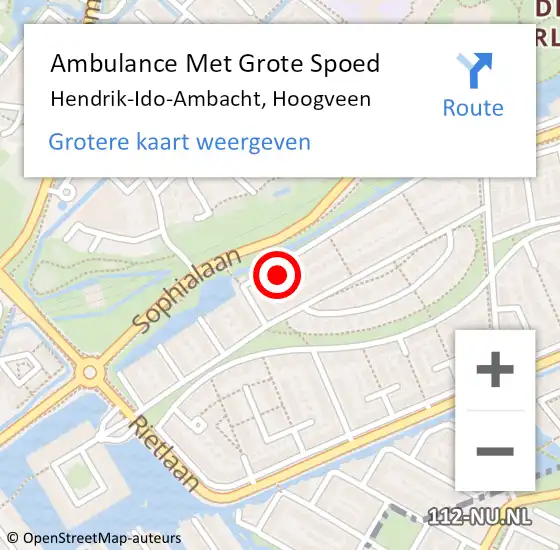 Locatie op kaart van de 112 melding: Ambulance Met Grote Spoed Naar Hendrik-Ido-Ambacht, Hoogveen op 28 januari 2017 08:31