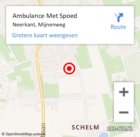 Locatie op kaart van de 112 melding: Ambulance Met Spoed Naar Neerkant, Mijnenweg op 28 januari 2017 09:08