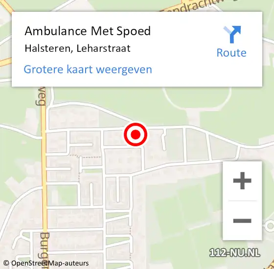 Locatie op kaart van de 112 melding: Ambulance Met Spoed Naar Halsteren, Leharstraat op 28 januari 2017 09:11