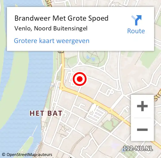 Locatie op kaart van de 112 melding: Brandweer Met Grote Spoed Naar Venlo, Noord Buitensingel op 28 januari 2017 09:36